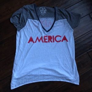 chaser double sided burnout America vneck